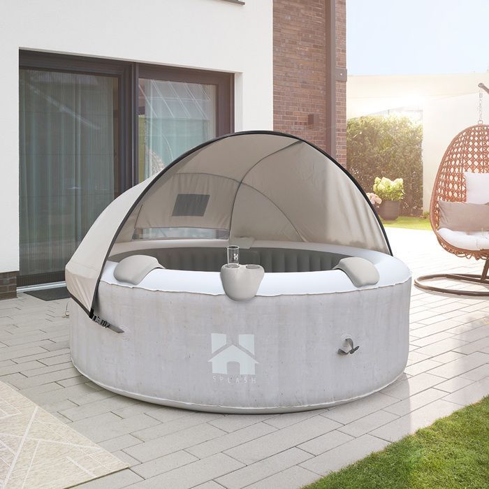 Bañera de hidromasaje HOME DELUXE SPLASH - Ø208 cm - 6 personas - Hormigón