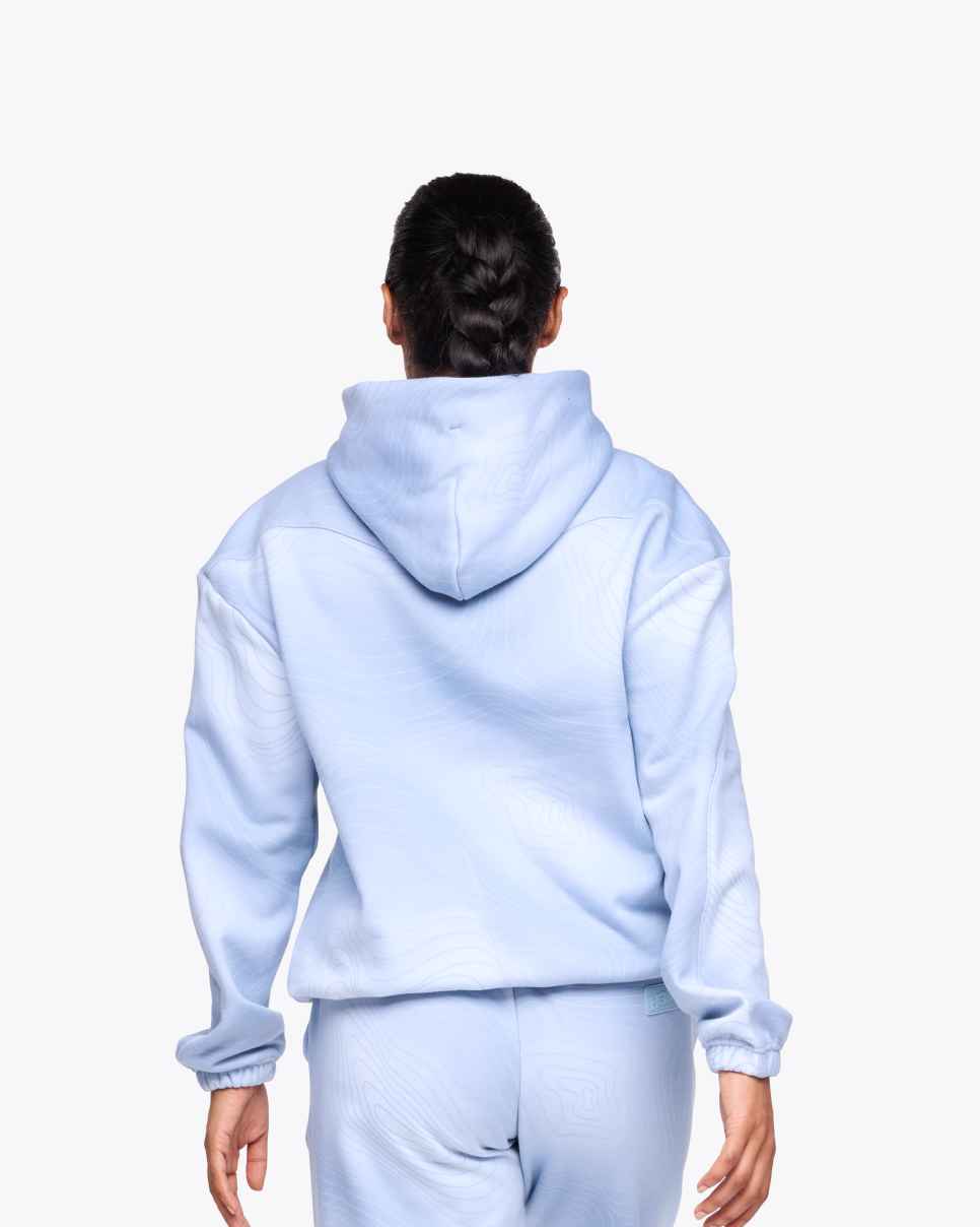 HOKA HOKA Essential Hoodie Blue Cloud Topo