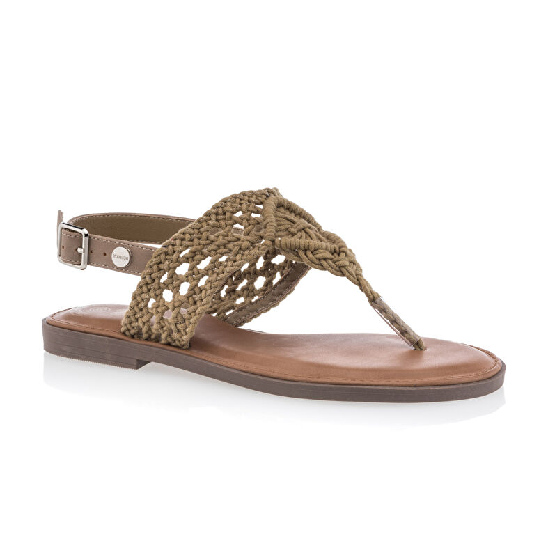 Brune sandaler med stringtruse til dame