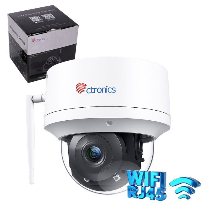 4K övervakningskamera - CTRONICS - IMX415 - AI-detektering - WiFi - Motoriserad rotation 355°/90°