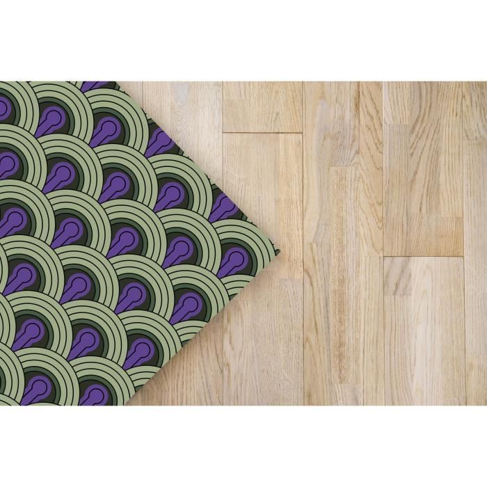 Tapis Vinyle Panorama Lueur Bleue 100x140 cm - Tapis pour Cuisine, Bureau et Salon en PVC