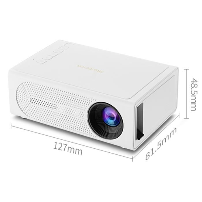 Draagbare Full HD 1080P-projector – 100 ANSI-pixels – Instelbare focus – 76-254 cm – Zacht beeld, oogbescherming – Home cinema