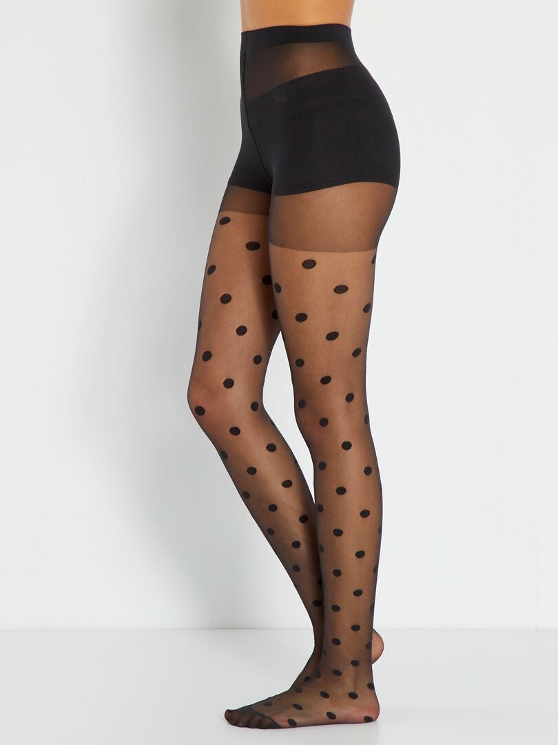 Medias con estampado 'DIM' - negras