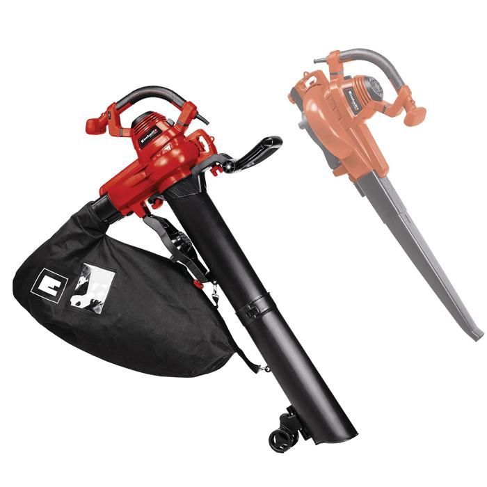 Soplador aspirador de hojas Einhell GC-EL 3000 E (3000 W, bolsa recolectora de 45 L, correa de alcance ajustable)