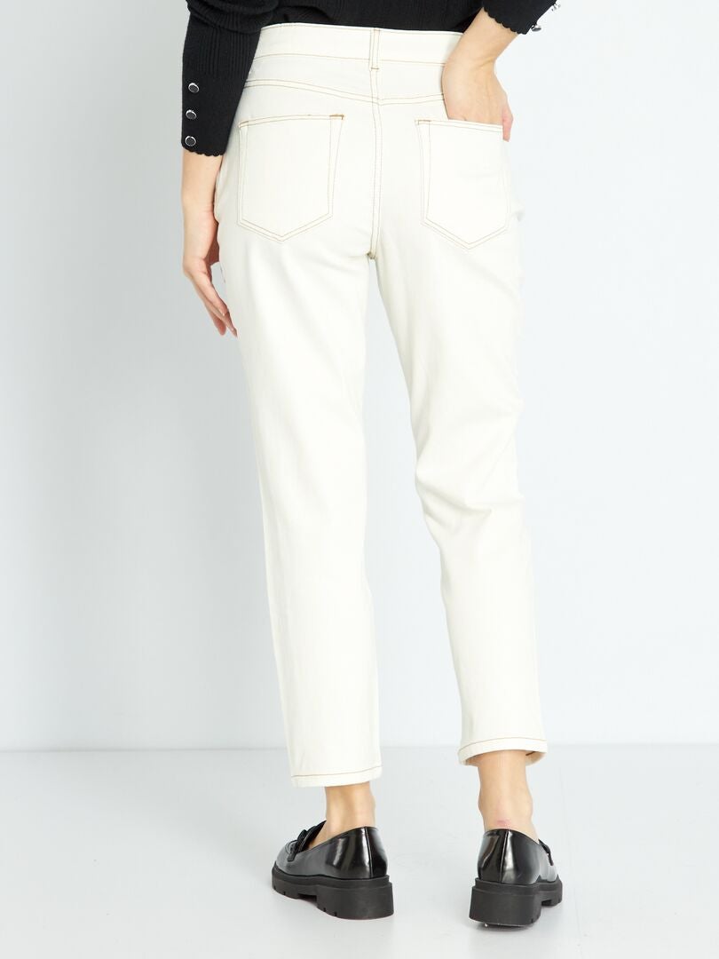 Zeer hooggetailleerde mom jeans - Maat 32 - WIT