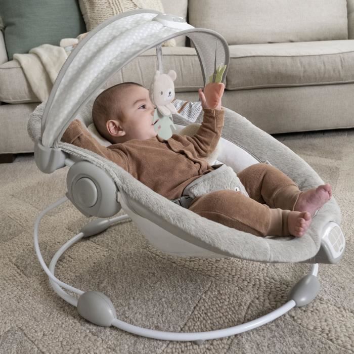 Sdraietta INGENUITY Baby Comfort Little Bear, arco attività luminoso, cuscino riduttore rimovibile, regalo per neonati