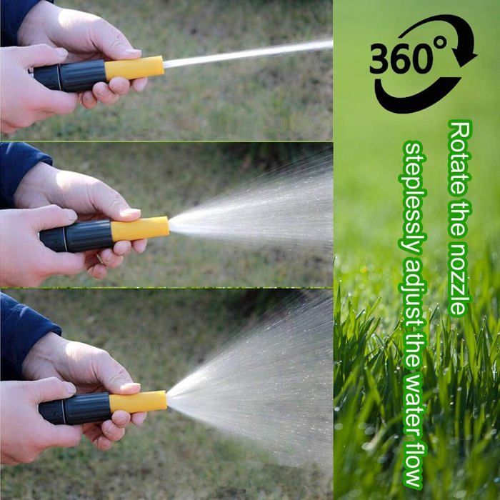 Set of 2 hose nozzles and spray gun attachments, made of ABS plastic, for watering plants and washing cars
