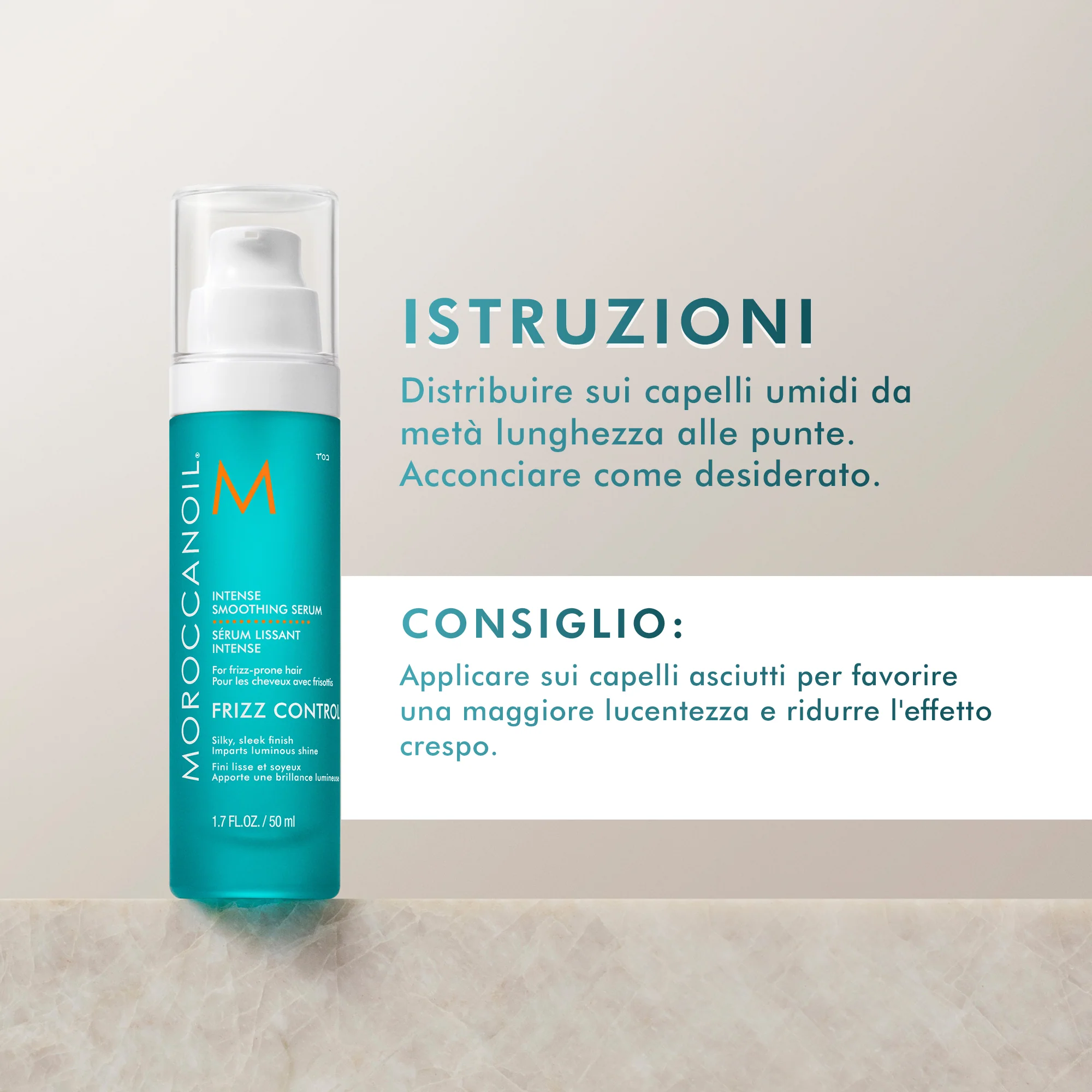 Frizz Control Intense Smoothing Serum - Siero Capelli Styling & Finish