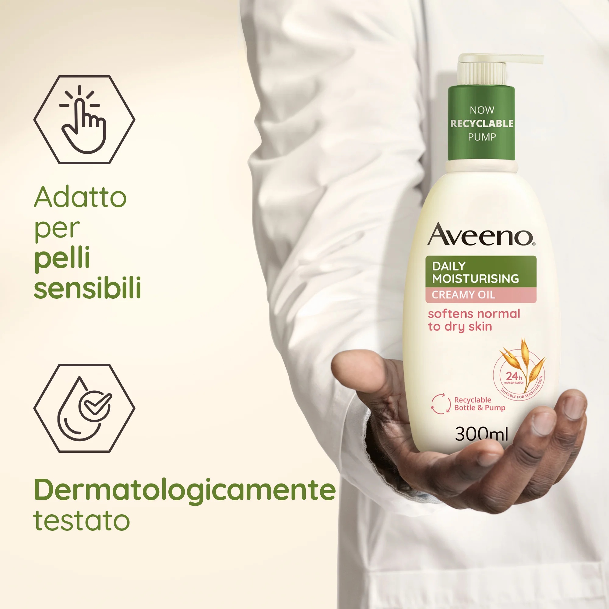 AVEENO Aveeno Dagelijkse Hydraterende Crème Olie met Zoete Amandelolie