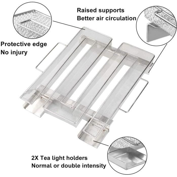 Générateur de Fumée Froide en Acier Inoxydable avec Poignées pour Fumer La Viande et Le Poisson – pour Fumoir, (22,5 x 17,5 x 4,5 c