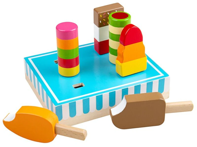 Conjunto de Brinquedos de Madeira Bigjigs Toys em Formato de Picolés