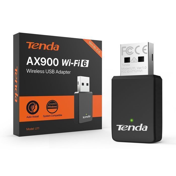 Tenda AX900 Potente Chiavetta WiFi, Adattatore WiFi USB per PC, Dongle WiFi, Dual Band 5G/2.4G, Soft-AP, MU-MIMO, Windows 7/10/11, U11