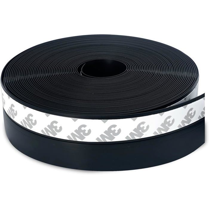 Bas de Porte Adhésif,10M x 3,5CM Bande d'étanchéité Auto-adhésive de Silicone pour Porte et Fenetre. Protection contre l 'eau(Noir)