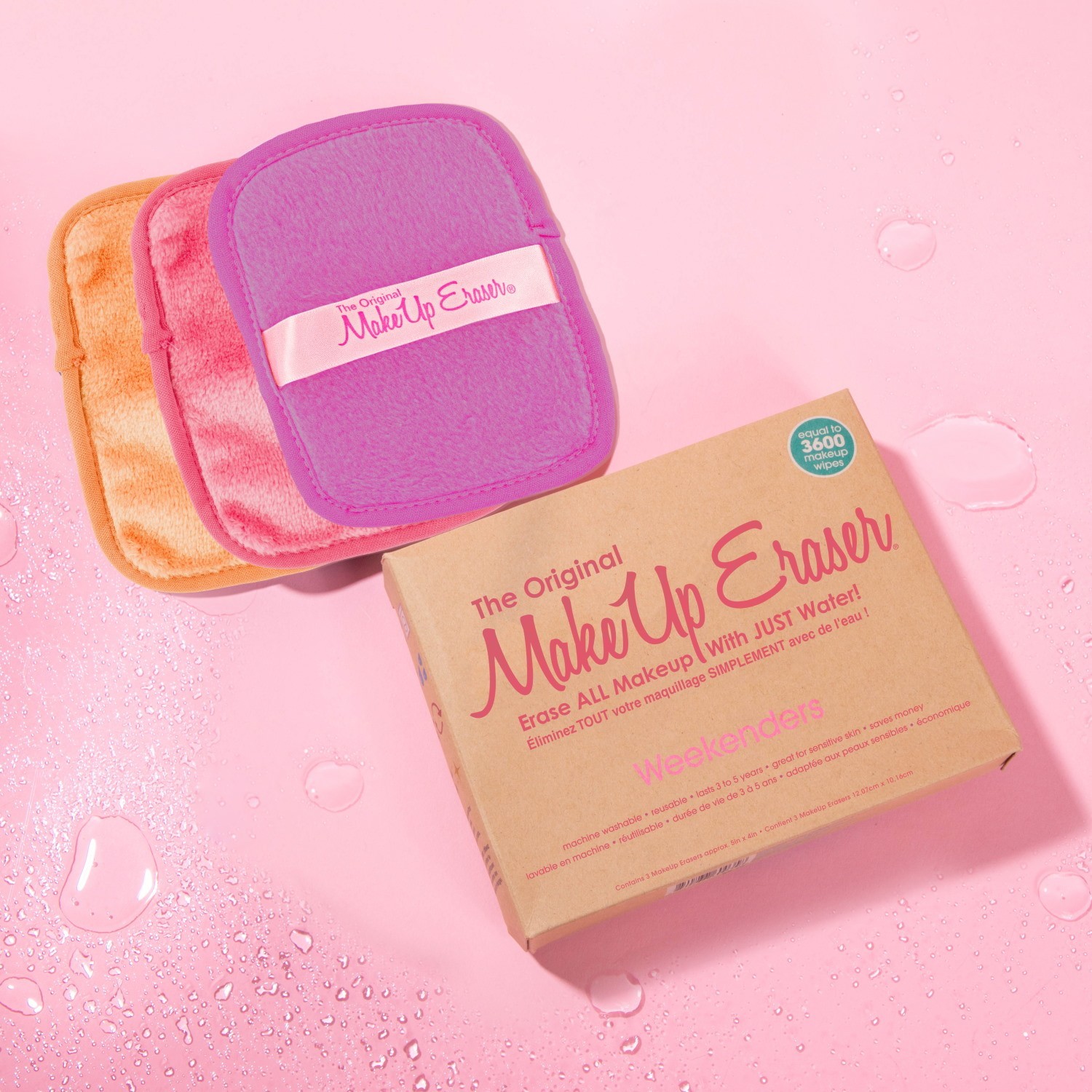MakeUp Eraser Set de 3 pièces Weekenders Rose