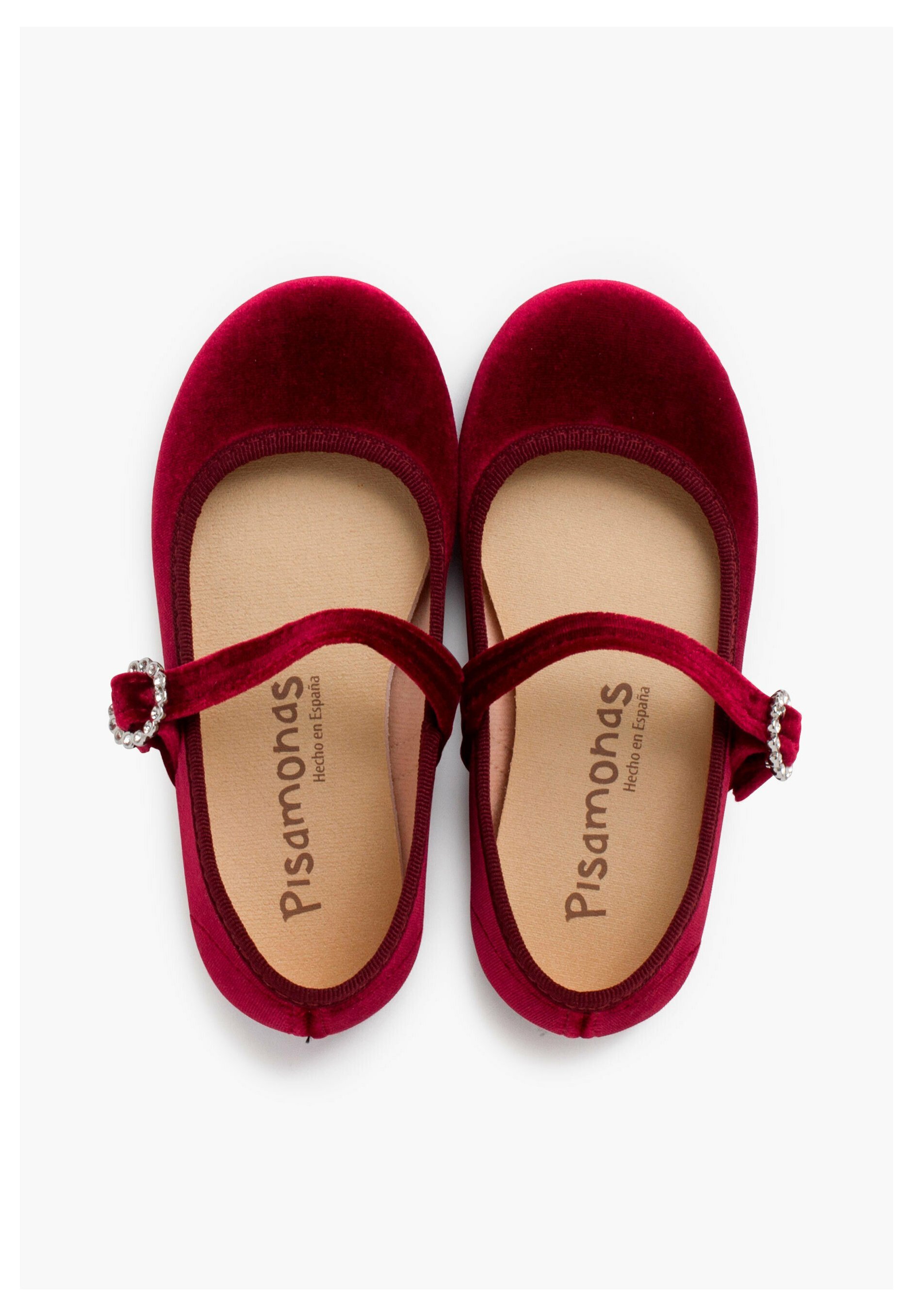 Pisamonas MERCEDITAS BUCKLE JEWEL - Balerinki z paskiem na kostkę - bordowe