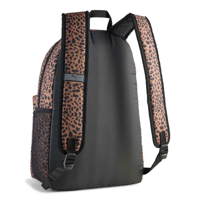 Mochila PUMA marrón claro y negra para mujer y hombre - Phase AOP Backpack Puma Black - Leopard Aop 316190