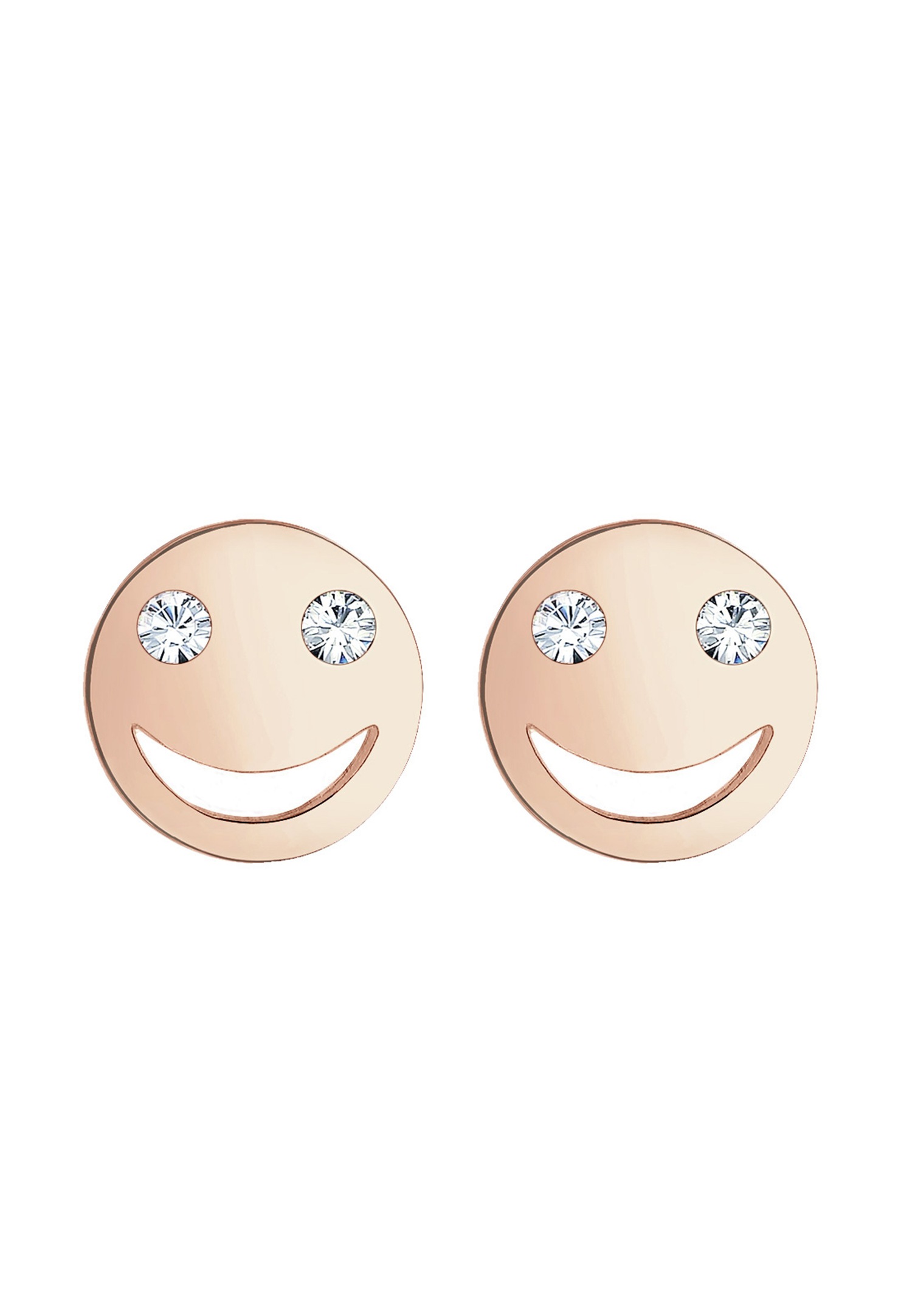 Elli Femmes clous d'oreilles avec Smiling Face et cristal en argent sterling 925