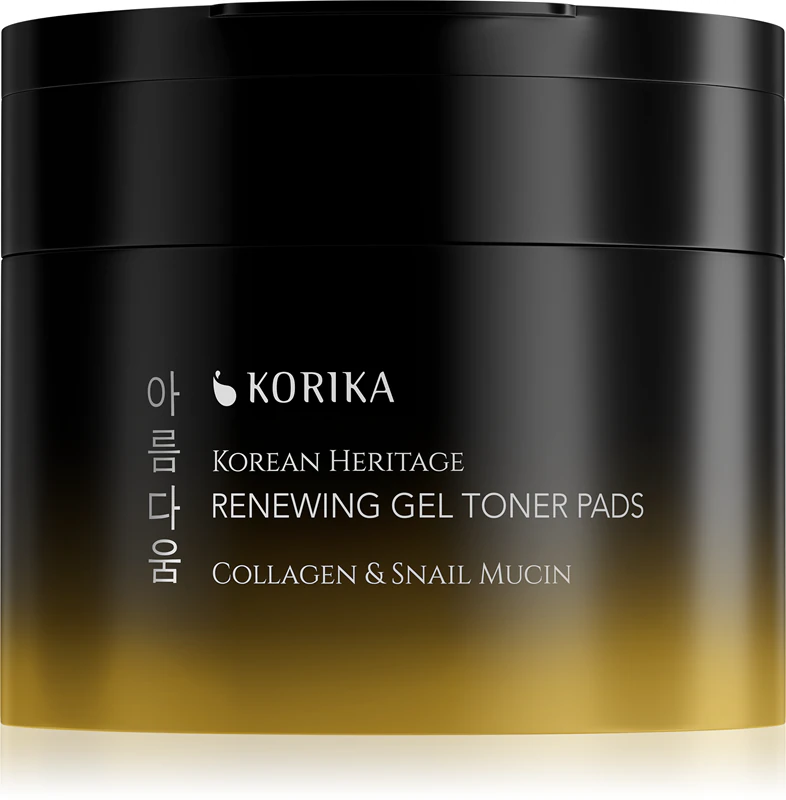 Discos de gel tônicos renovadores KORIKA com colágeno e mucina de caracol da herança coreana
