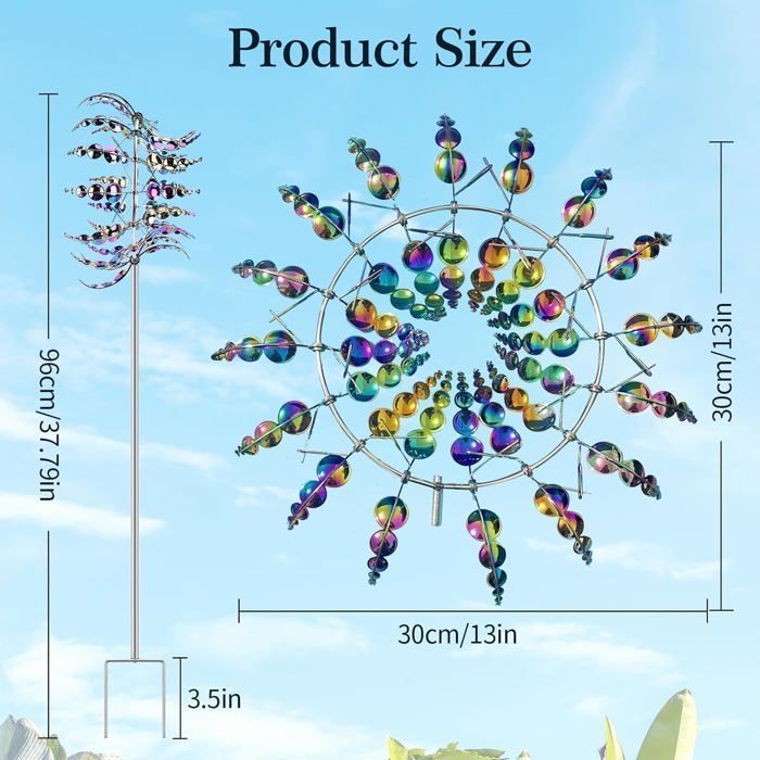 Mulino a vento da giardino per esterni, turbina eolica decorativa, per terrazze/prati/pati, accessorio da giardino.