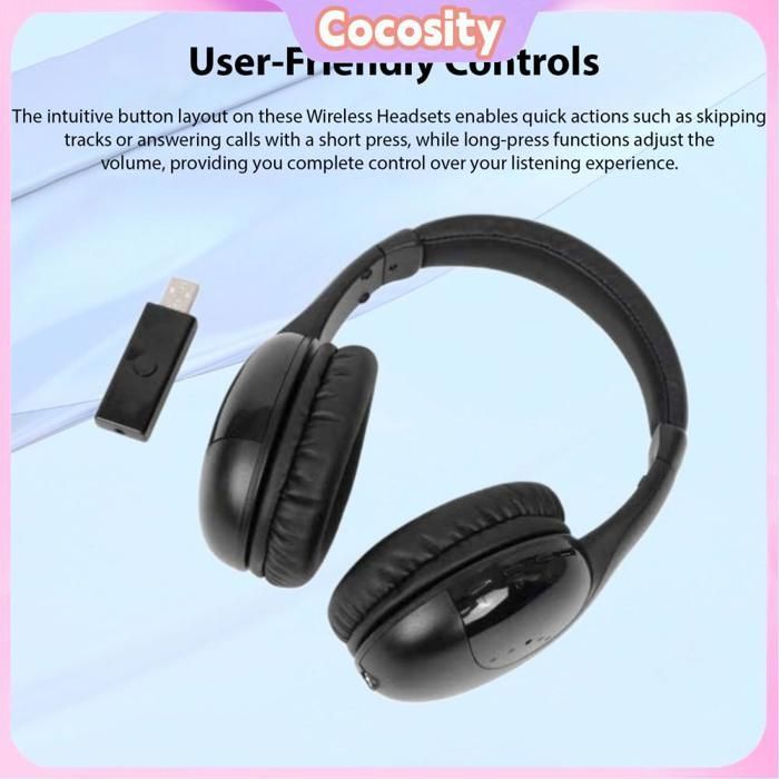 Cocosity Wireless Headphones for TV, Wireless Headphones, Fast Charging, Low Latency Bluetooth Headphones, Music Instruments