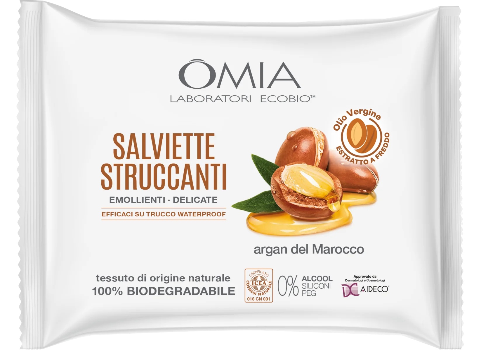 OMIA Make-up-Entfernungstücher für Gesicht, Augen und Lippen mit marokkanischem Arganöl, 20 Stück