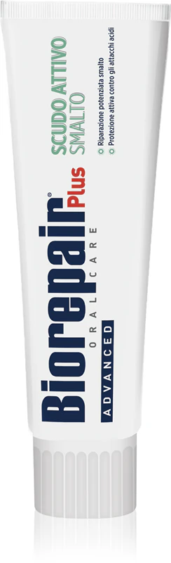 Creme dental Biorepair Plus Advanced Active Shield para proteção do esmalte.
