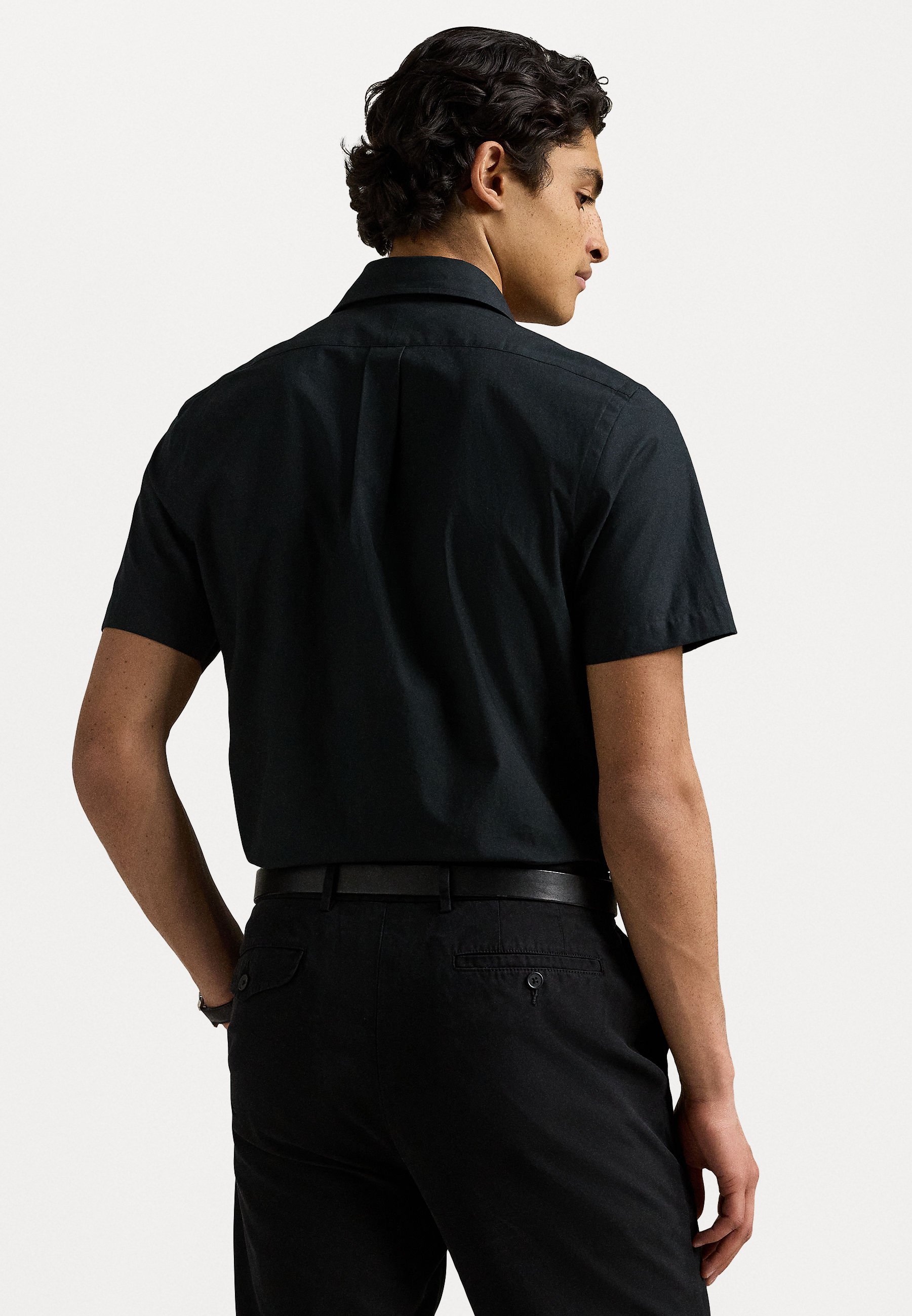 Chemise Polo Ralph Lauren coupe personnalisée en popeline stretch - Polo noir