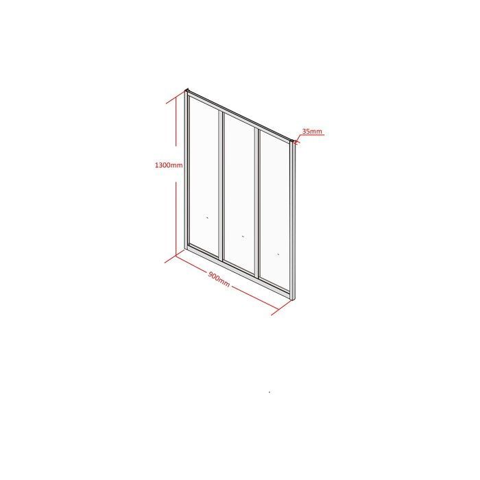 Techo de cristal de aluminio con recubrimiento en polvo, estilo taller - 90x130 cm - Negro - BAYVIEW