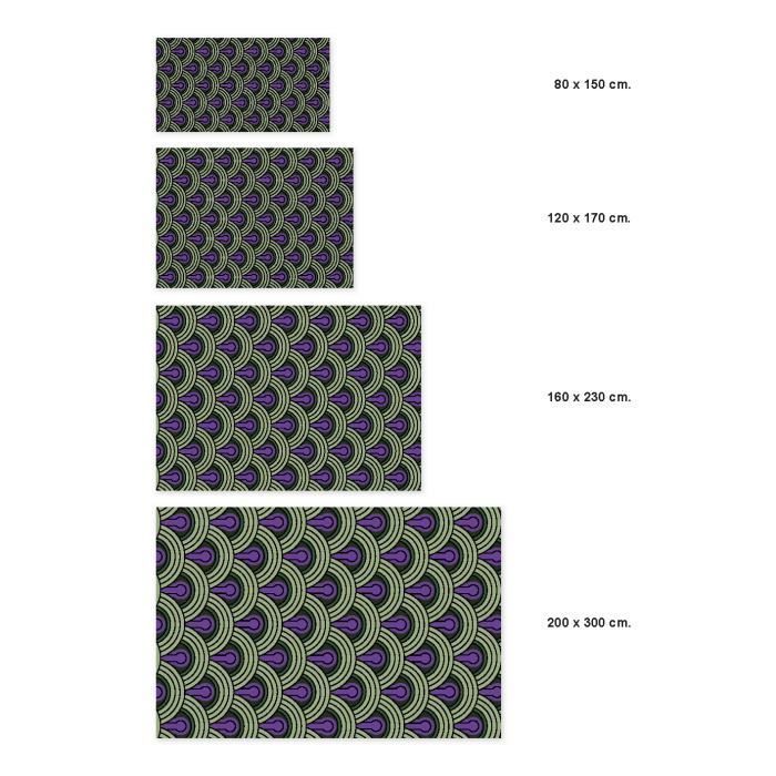 Tapis Vinyle Panorama Lueur Bleue 100x140 cm - Tapis pour Cuisine, Bureau et Salon en PVC