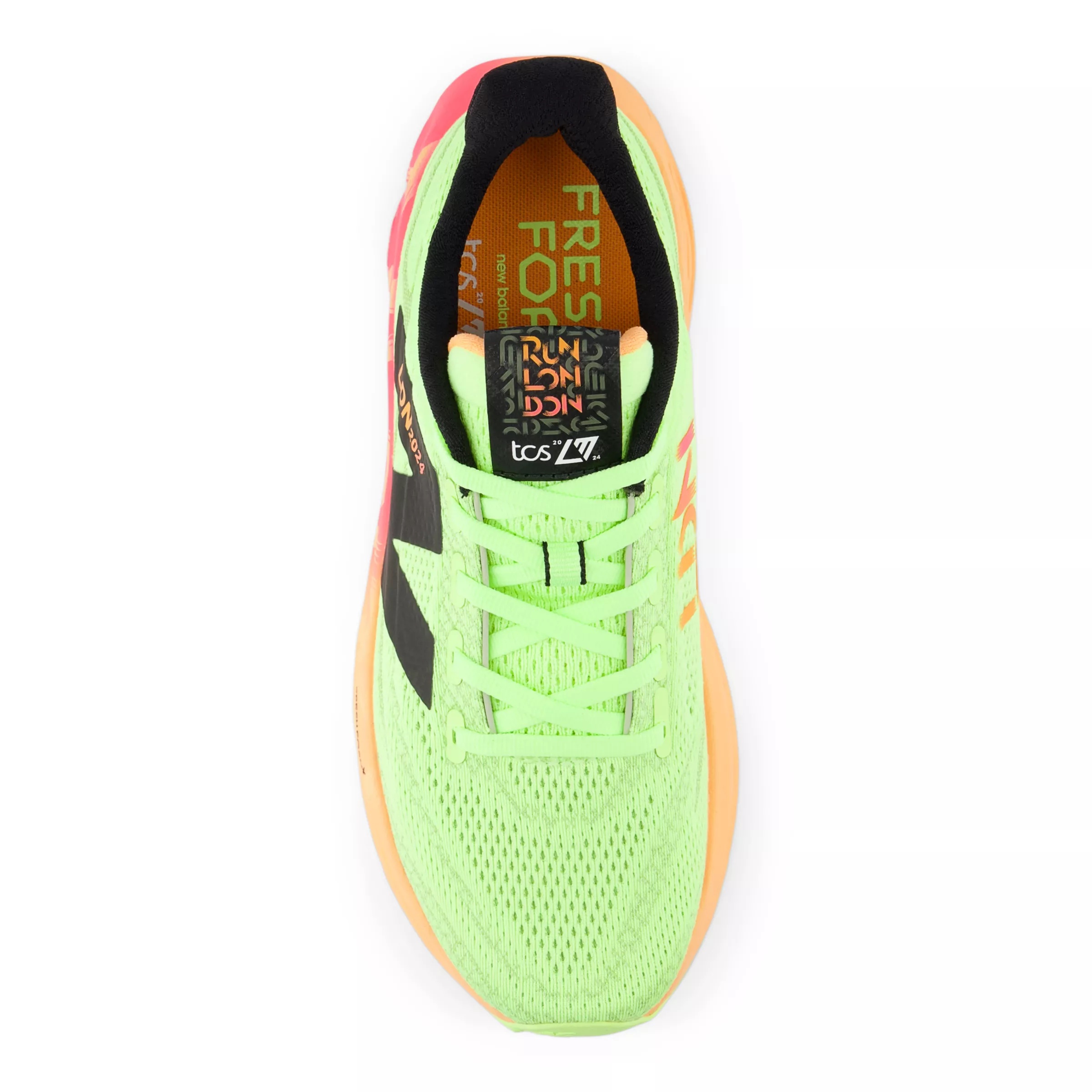 TCS London Marathon Fresh Foam X 1080 v13 Bleached lime glo con hot mango e neon pink