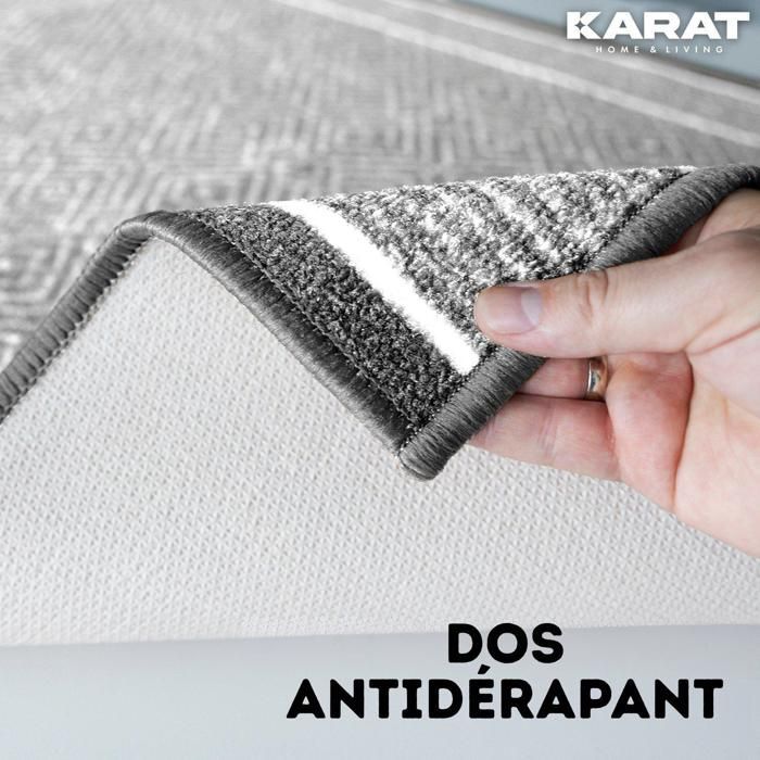 Tapis sur mesure Olymp, Tapis d’intérieur Motif losanges, Argent 80 x 150 cm