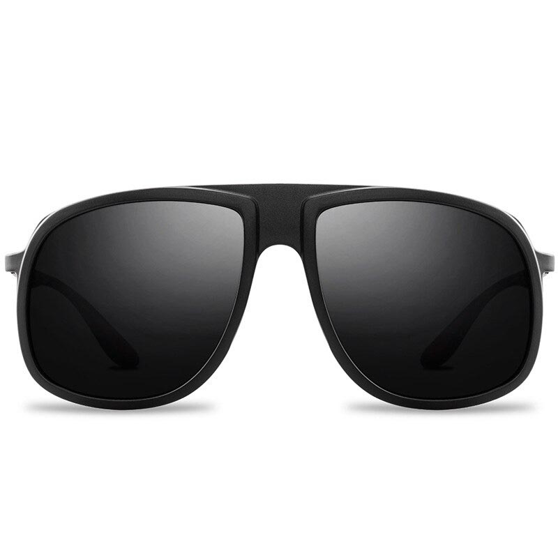 Herren-Sonnenbrille mit polarisierten Gläsern, Damen-Markendesign, quadratischer Rahmen, schwarze Gläser, Autofahrer-Sonnenbrille