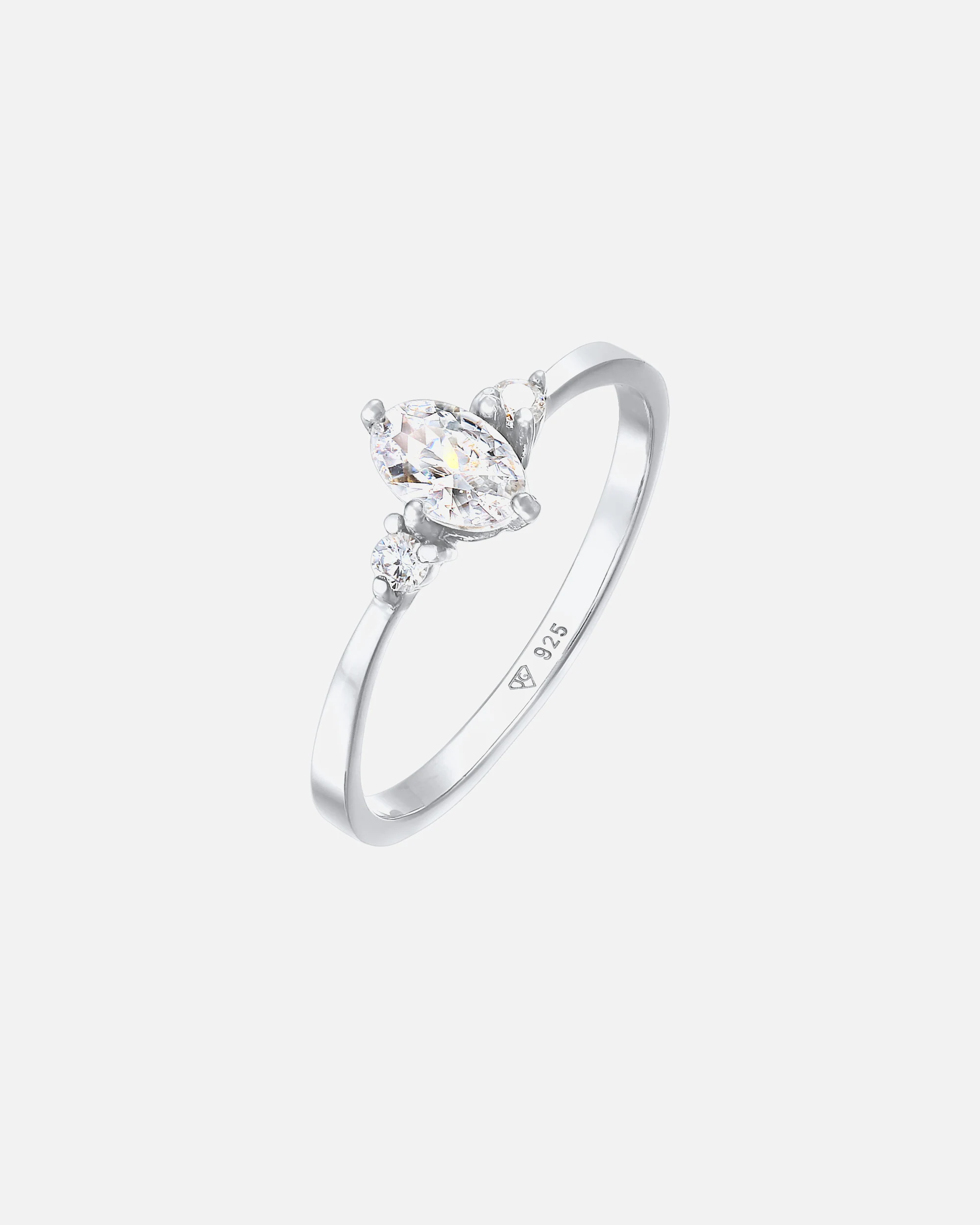Elli Femmes Bague de fiançailles ovale avec Cristaux de Zirconium en Argent Sterling 925