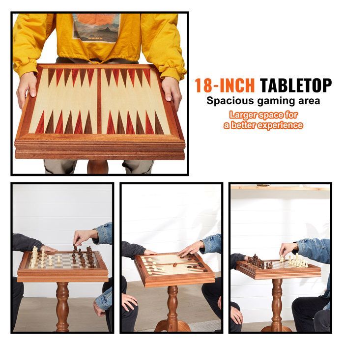 Set da gioco - DUOKU - 3 in 1 - Scacchiera in legno di Sapele - 45 cm - Per interni