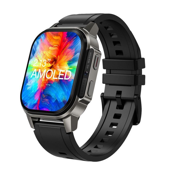 AIEK DM62 4G Montre Intelligente 2.13 pouces Wifi, Carte SIM, GPS, Appareil photo, Montre de sport Noir 16GB