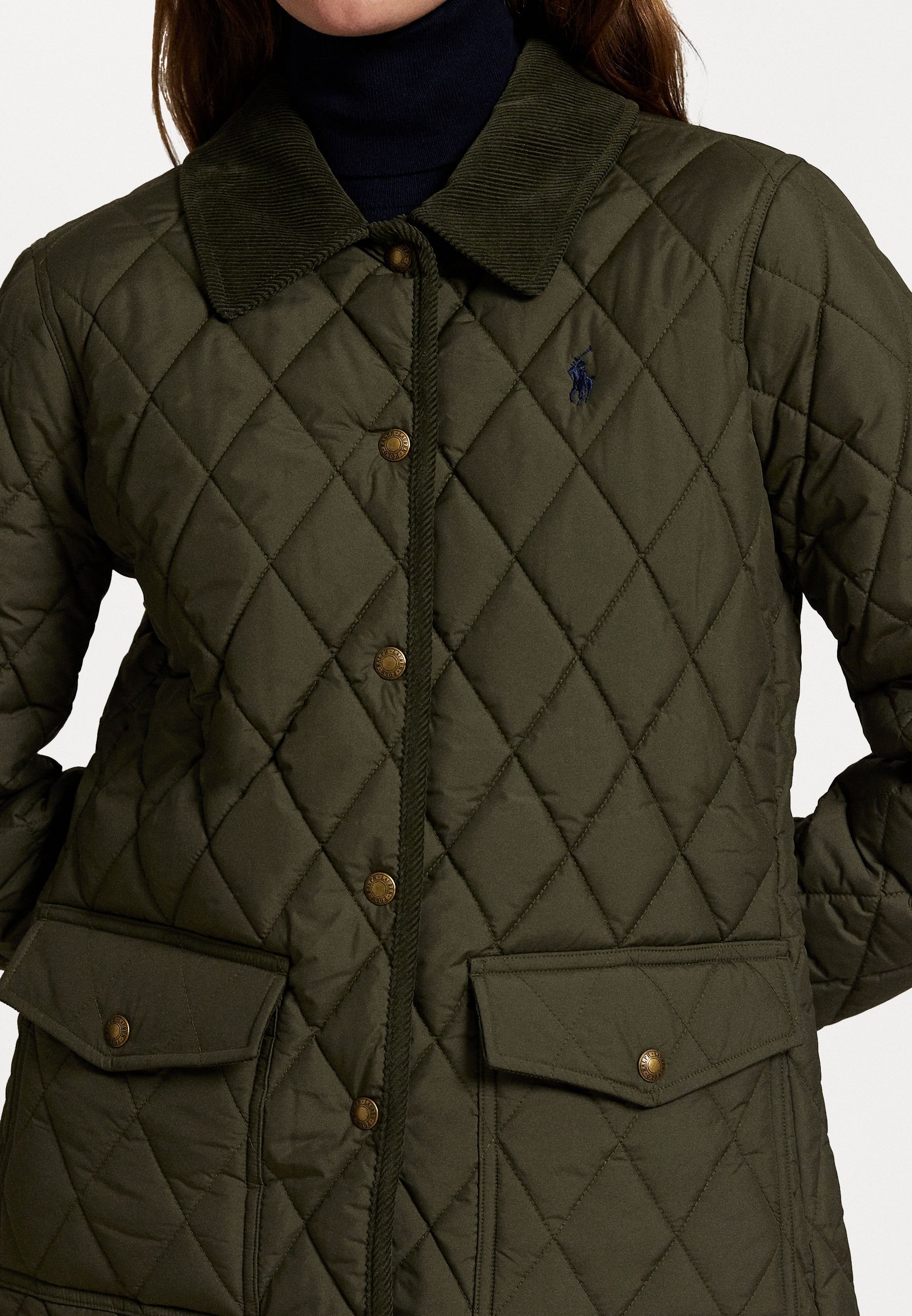 Polo Ralph Lauren Veste matelassée en velours côtelé style grange - Veste légère - Vert ranger