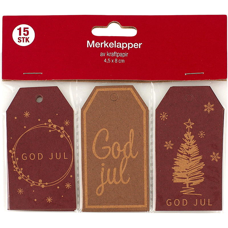 Hem Presentetiketter 15-pack Kraft