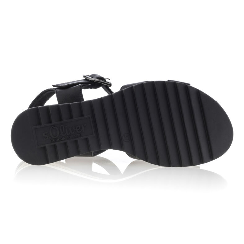 Schwarze Damensandalen / Zehenfreie Schuhe