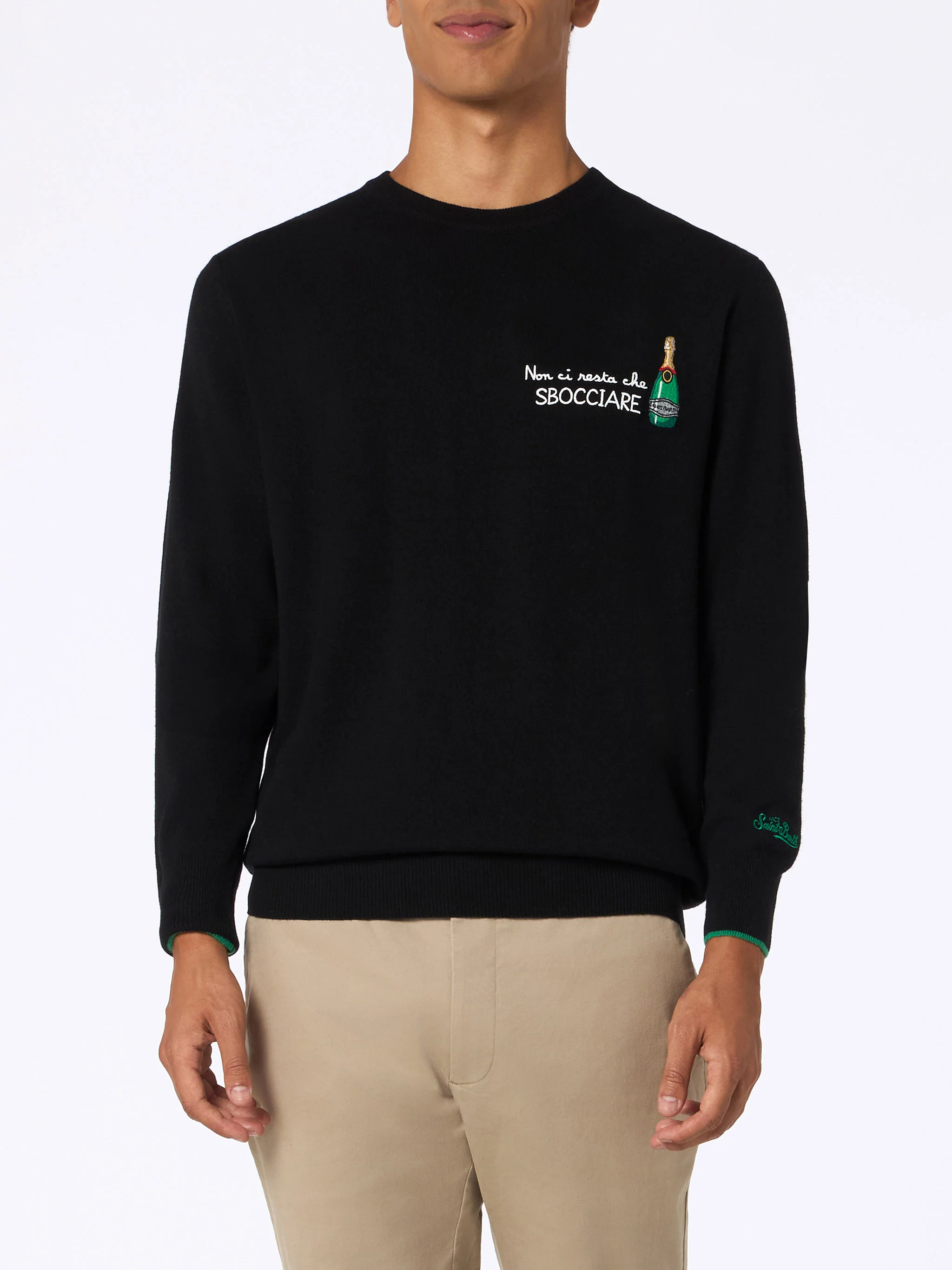 Man Black Sweater Heron with 