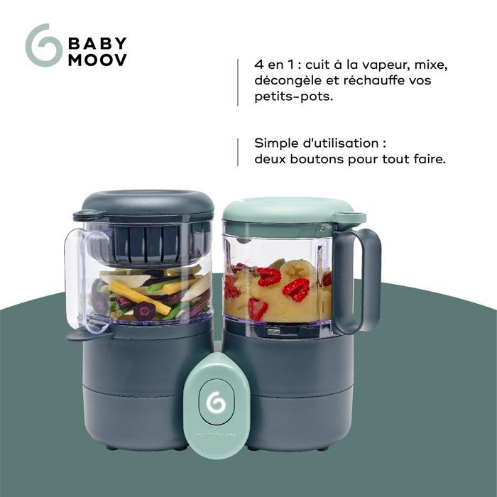 Babymoov Nutribaby One Babyvoedingmaker - Kooktoestel en blender - Levenslange garantie - BPA-vrij