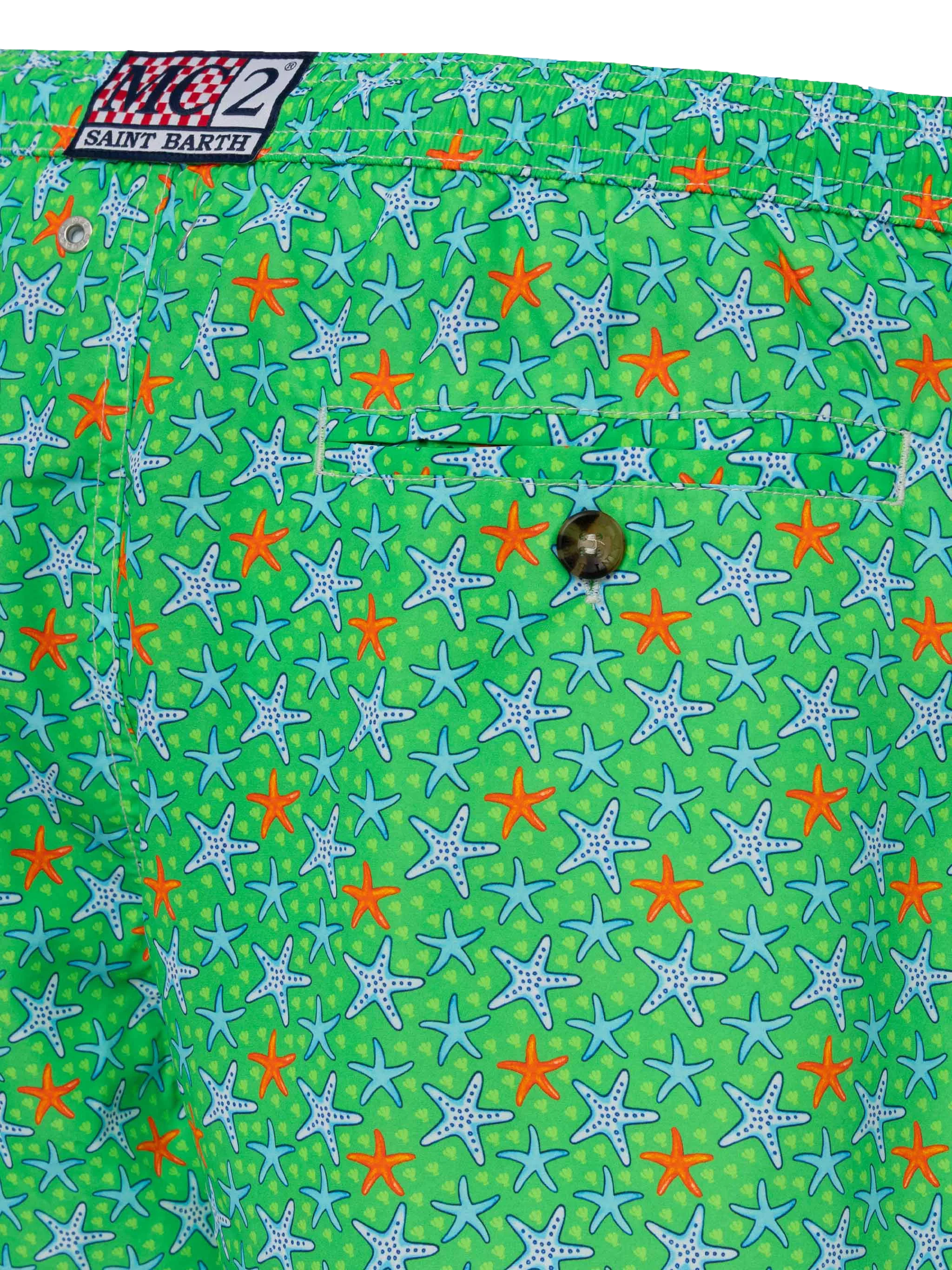 Costume da bagno da uomo in tessuto leggero con stampa stelle marine m