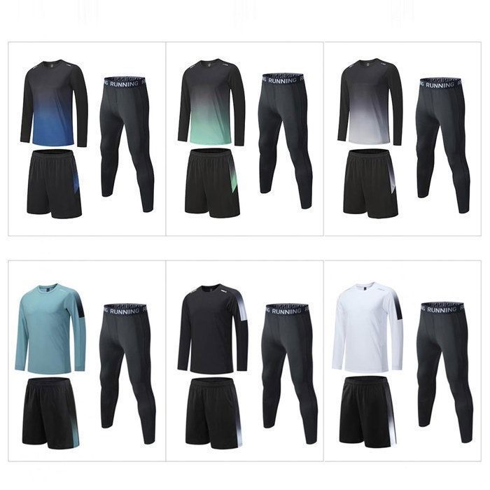 Conjunto deportivo de 3 piezas para hombre: camiseta, pantalones cortos y mallas para correr y hacer ejercicio - Negro y verde
