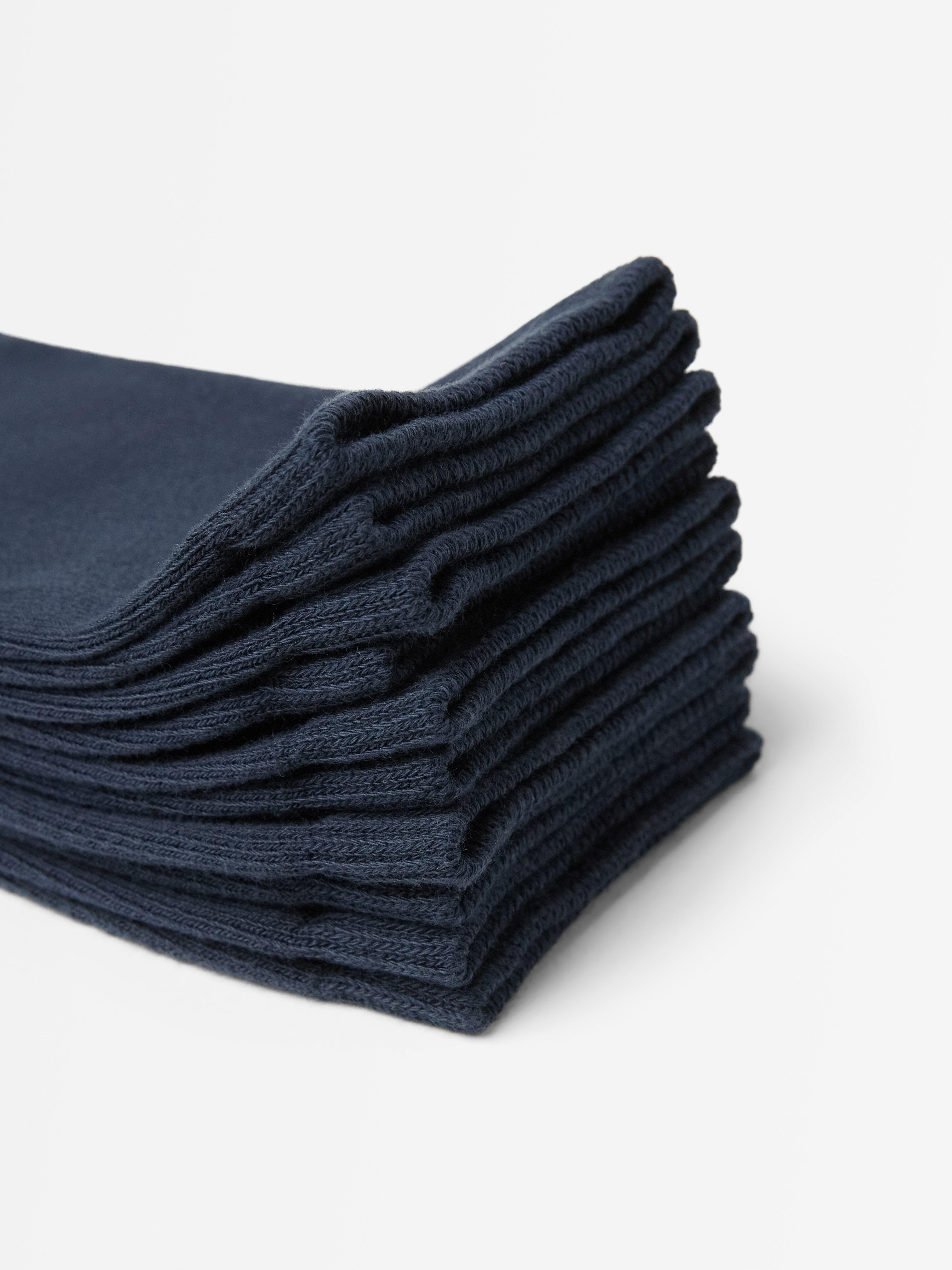 Pacote com 5 pares de meias azul-marinho escuro