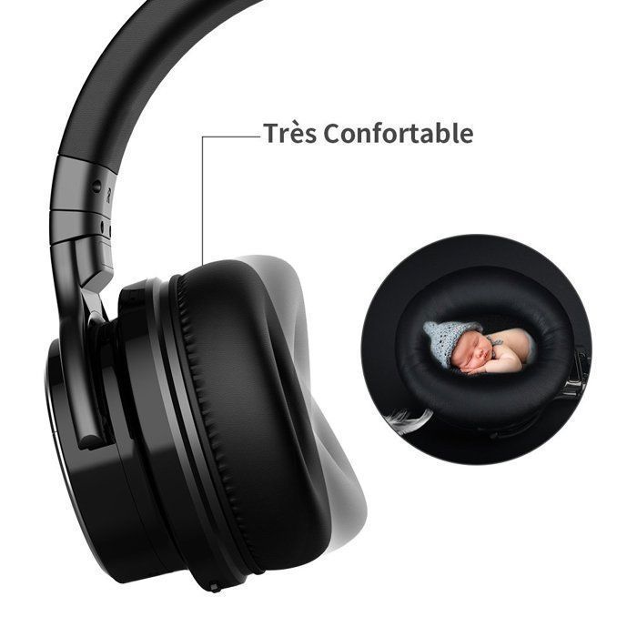 Fones de ouvido Bluetooth Cowin E7 Pro - Arco de cabeça sem fio - Redução de ruído