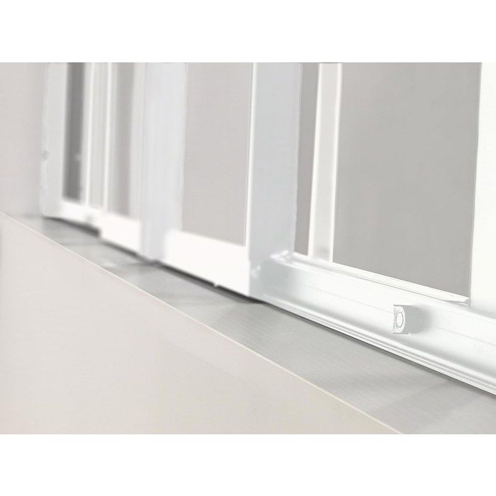 Mampara de cristal corredera de aluminio con recubrimiento de polvo blanco, 180x105 cm - RAVENA