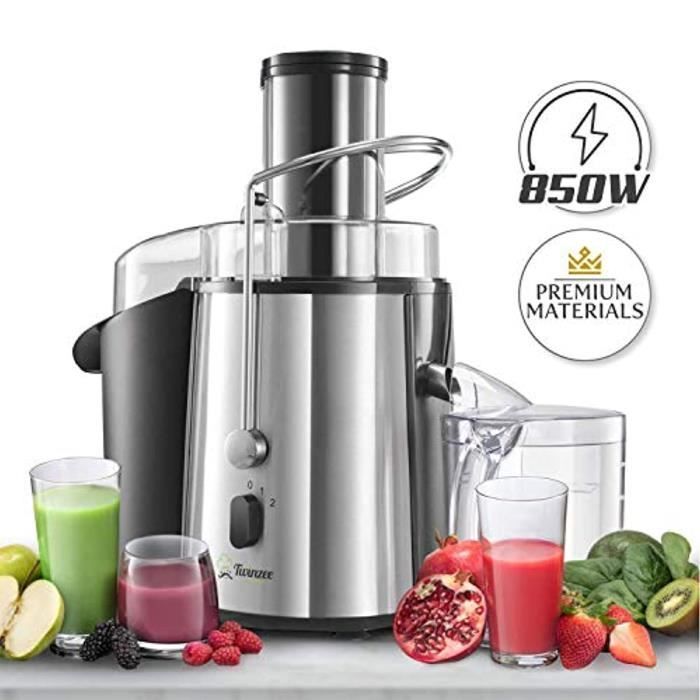 Centrifugeuse - Twinzee - 850 W - Haute Efficacité - 2 Vitesses - Large Bouche 75 mm