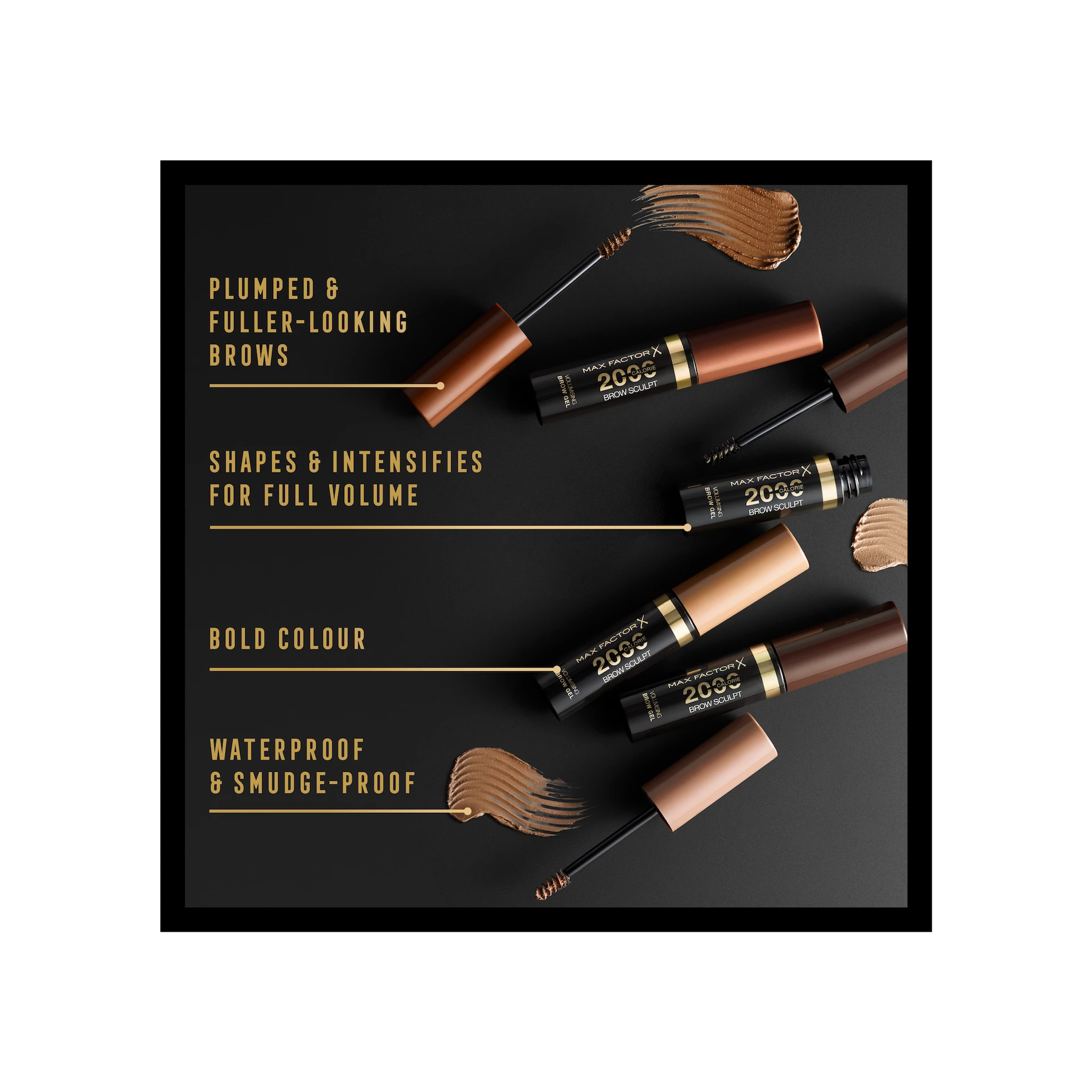 2000 kalóriás szemöldökgél 4 fekete-barna - Max Factor