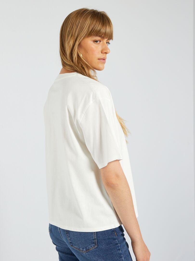 Jersey gebreid T-shirt - Wit