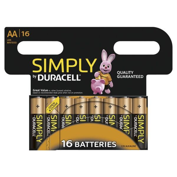 Duracell Simply AA baterije<br>16 komada
