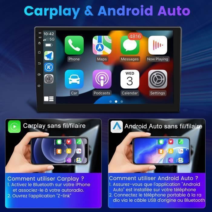 AWESAFE Android 13 Car Radio 2GB+32GB for Peugeot 107 Toyota Aygo Citroen C1 10 Inch with Carplay GPS WiFi Bluetooth Android Auto